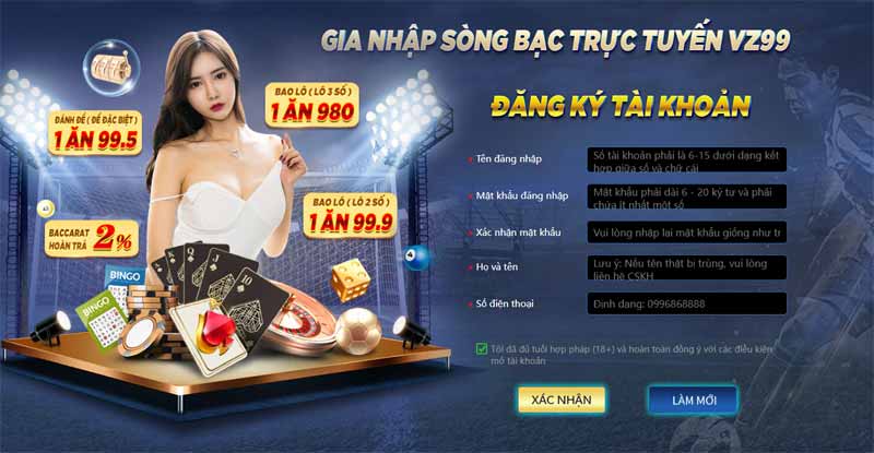 ĐĂNG KÝ 6 Điền thông tin vào biểu mẫu đăng ký vz99